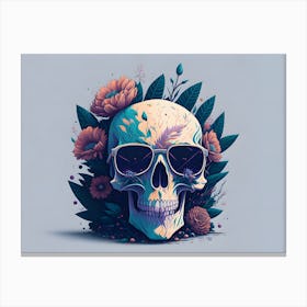 Floral Skull (13) Canvas Print
