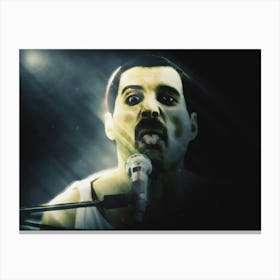 Superstars Freddie Mercury Flamboyant Style In Piano Canvas Print