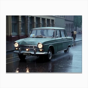 Car In The Rain Canvas Print