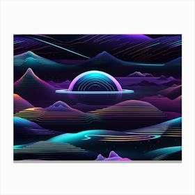 Neon Landscape Canvas Print
