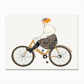 Vintage Woman Riding A Bicycle, Edward Penfield Canvas Print