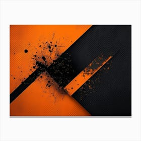 Orange And Black Abstract Canvas Print