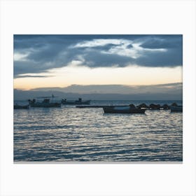 Boats At Blue Dusk Canvas Print