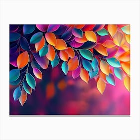 Elegant Colorful with Vibrant Sunflower Illustration Canvas Print