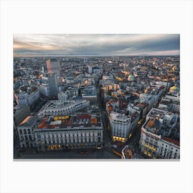 View of Milan from above. Canvas Print