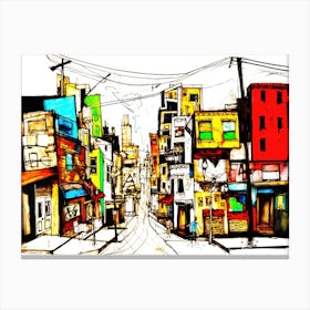 Shanty Town - Street Scene Canvas Print