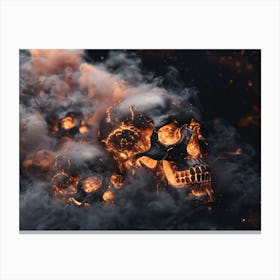 Skulls In Smoke 1 Canvas Print