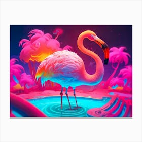 Pink Flamingo 1 Canvas Print