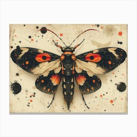 Calligraphic Wonders: Moth Canvas Print
