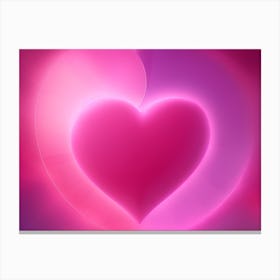 A Glowing Pink Heart Vibrant Horizontal Composition Canvas Print