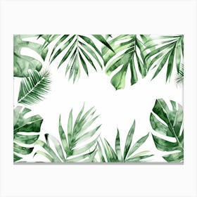 Watercolor Tropical Leaves 8 Canvas Print