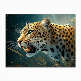 Fantasy Illustration Of A Wild Animal Leopard 1 Canvas Print