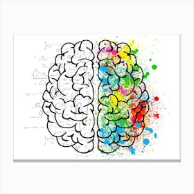 Brain Mind Psychology Idea Drawing Canvas Print