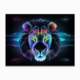 Neon Lion 3 Canvas Print