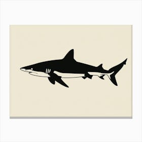 Whitetip Reef Shark Shark Shark Silhouette 4 Canvas Print