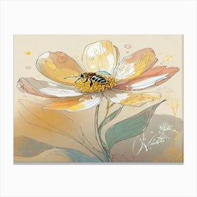 Bee On A Flower 1 Canvas Print
