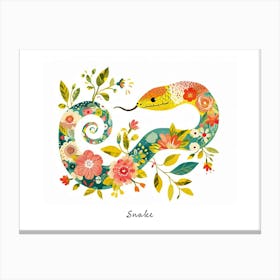 Little Floral Snake 1 Poster Canvas Print