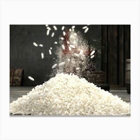 Rice Falling on a Pile Canvas Print