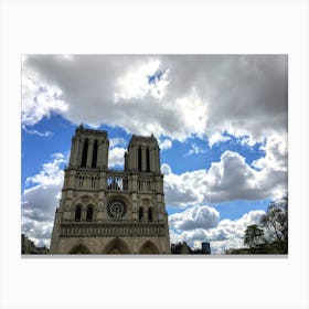 Old Notre Dame Cathedral and Clouds (Paris Series) Canvas Print