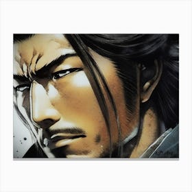 A Blind Samurai With Charismatic Calm Face as a Detailed Colored Pencil Drawing 300dpi Meta Canvas Print
