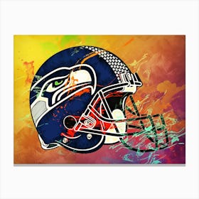 Seattle Seahawks Helmet Abstract Canvas Print