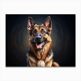 Portrait Of A German Shepherd Dog Canvas Print