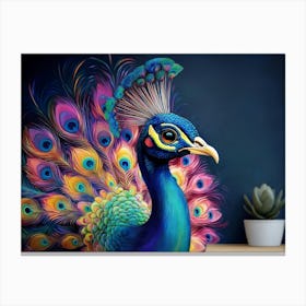 Colorful Peacock Canvas Print