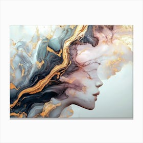 Abstract Of a Women's Face in marble Canvas Print