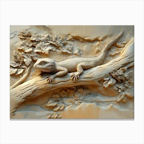 Lizard Carving 1 Canvas Print