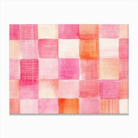 Pink And Orange Squares Canvas Print