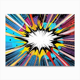 Comic Explosion Background Canvas Print