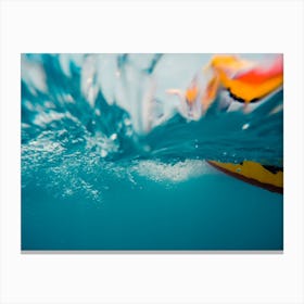 Underwater View Of A Moving Inflatable Ring That Floating In The Water 1 Canvas Print