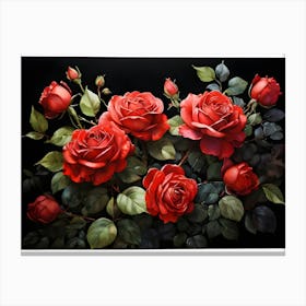 Default A Stunning Watercolor Painting Of Vibrant Red Roses An 0 (1) Canvas Print