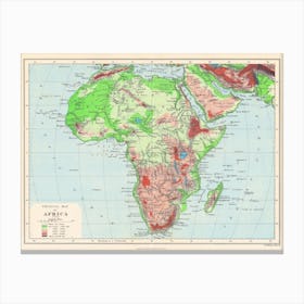 Africa Map — retro map, vintage map print Canvas Print