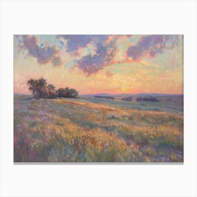 Western Sunset Landscapes Great Plains 1 Canvas Print