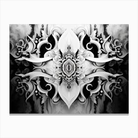 Surreal Symmetry Abstract Black And White 1 Canvas Print