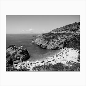 Black And White Beach Scene Canvas Print