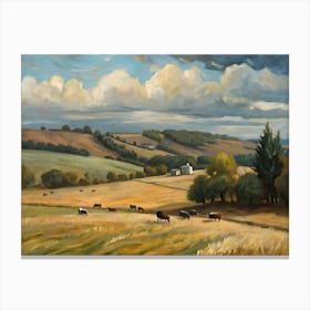 Cows In The Field Canvas Print