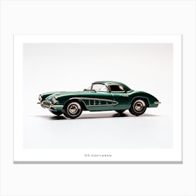 Toy Car 55 Corvette Green 3 Poster Canvas Print