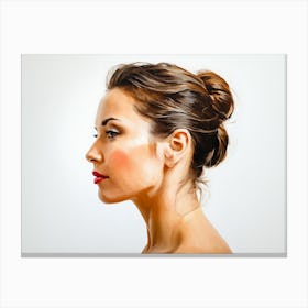 Side Profile Of Beautiful Woman Oil Painting 78 Canvas Print