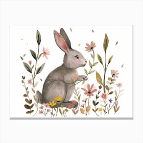 Little Floral Rabbit 4 Canvas Print
