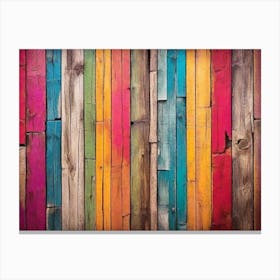 Colorful wood plank texture background 19 Canvas Print