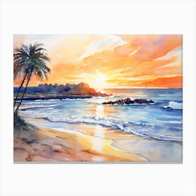 Sunset At The Beach Canvas Print