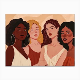 Illustration Of A Group Of Women 2 Canvas Print