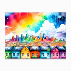 Rainbow City Canvas Print