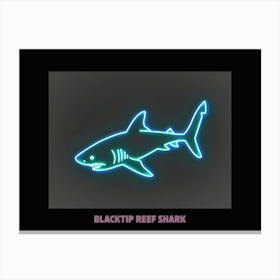 Neon Pink Blacktip Reef Shark Poster 2 Canvas Print