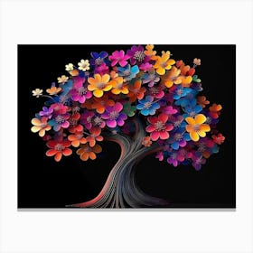 3d Abstract Colorful Tree Of Life Abstraction Canvas Print