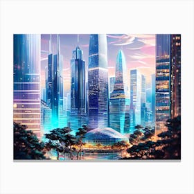 Futuristic Cityscape 68 Canvas Print