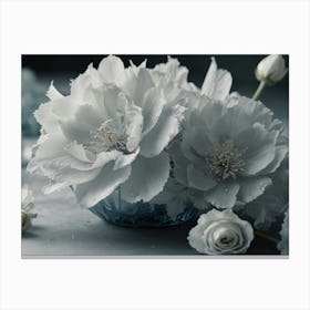 White Peonies Canvas Print