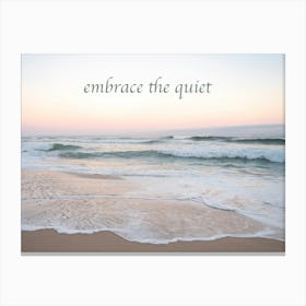 Embrace the quiet quote - Praia da Adraga sunrise in Portugal - nature and travel  by Christa Stroo Canvas Print